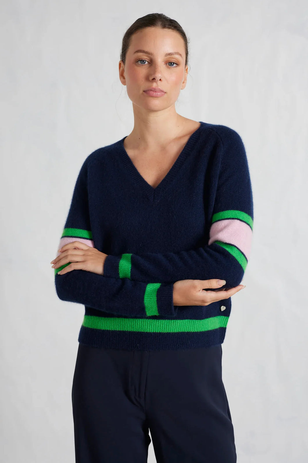 Alessandra Percy Cashmere Sweater - Navy