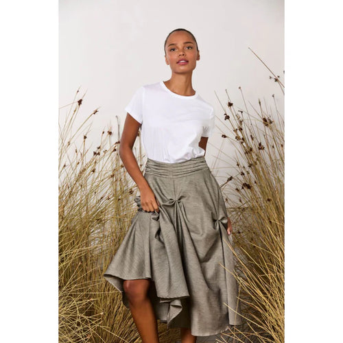 Maud Dainty Chute Skirt Grey Lead