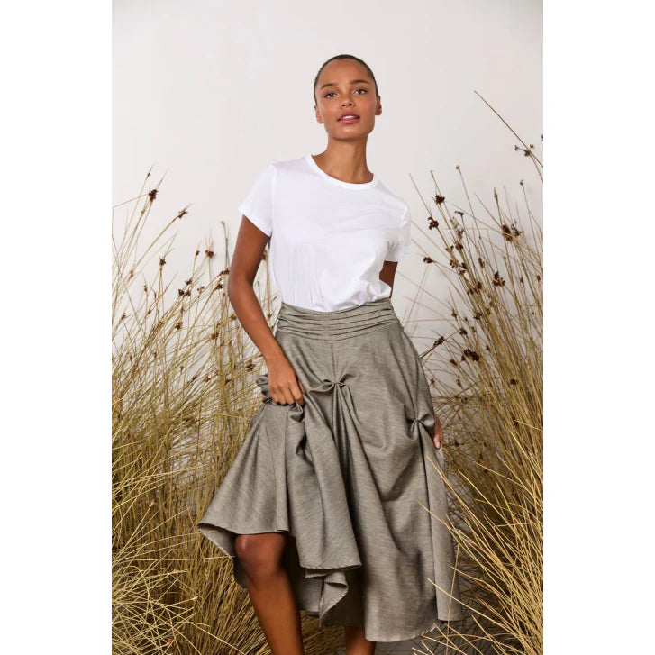 Maud Dainty Chute Skirt Grey Lead