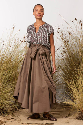 Maud Dainty Celebrations Shirt Blue Brown Retro