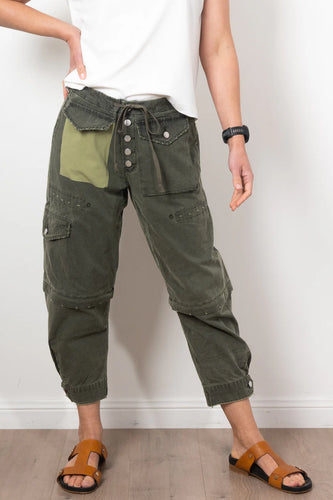 Maud Dainty Trucker Pant - Olive