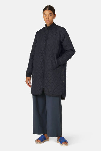 Ilse Jacobsen long quilt coat - dark indigo