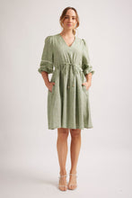 Load image into Gallery viewer, Alessandra ADA Dress- OLIVE HOUNDSTOOTH