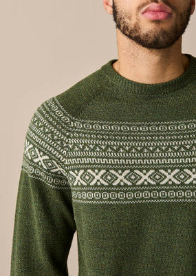 Uimi Finn two colour jumper moss