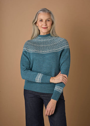 Uimi Ingrid Fairisle Jumper - Duck Egg