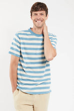 Load image into Gallery viewer, Armor Lux Striped T-shirt - cotton and linen Blue