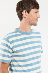 Armor Lux Striped T-shirt - cotton and linen Blue